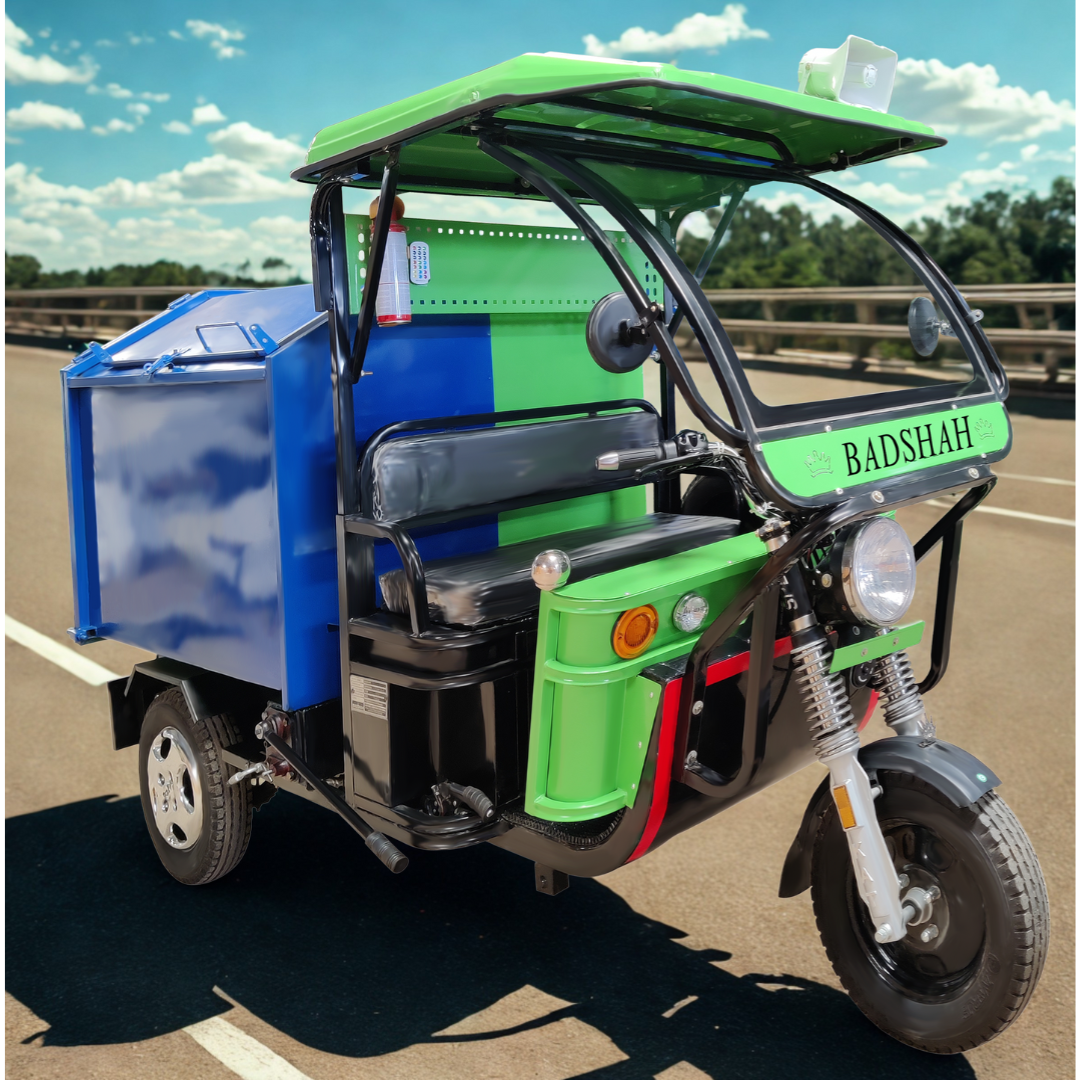 Main view of the BADSHAH garbage-loader E-Rickshaw