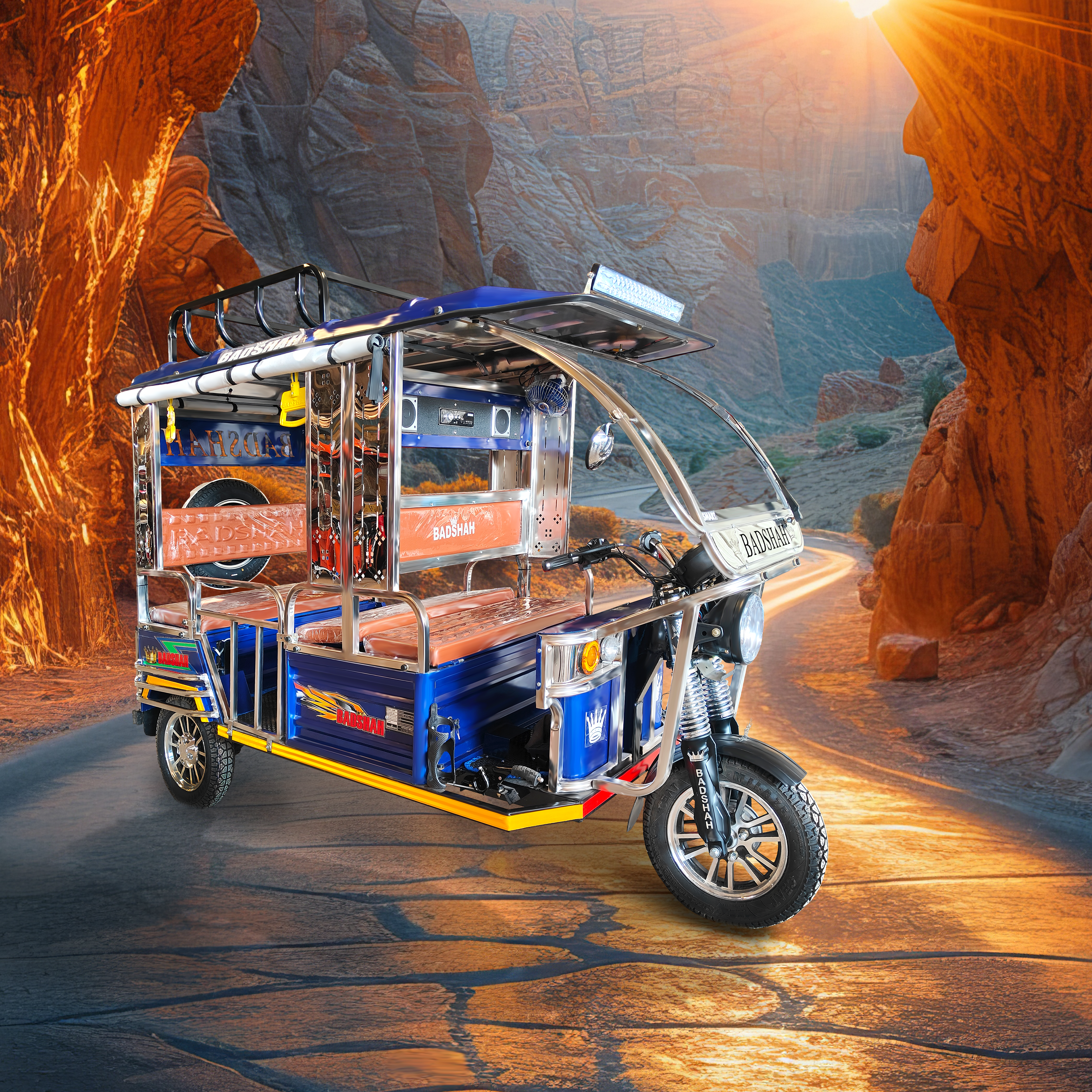Main view of the BADSHAH super-smart E-Rickshaw